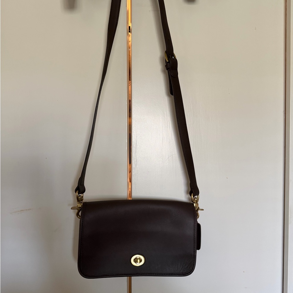 Coach Dark Brown Leather Shoulder Bag